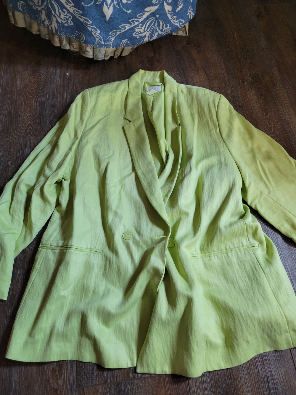 H&M Light Lime Green Women's Double Breasted Blazer